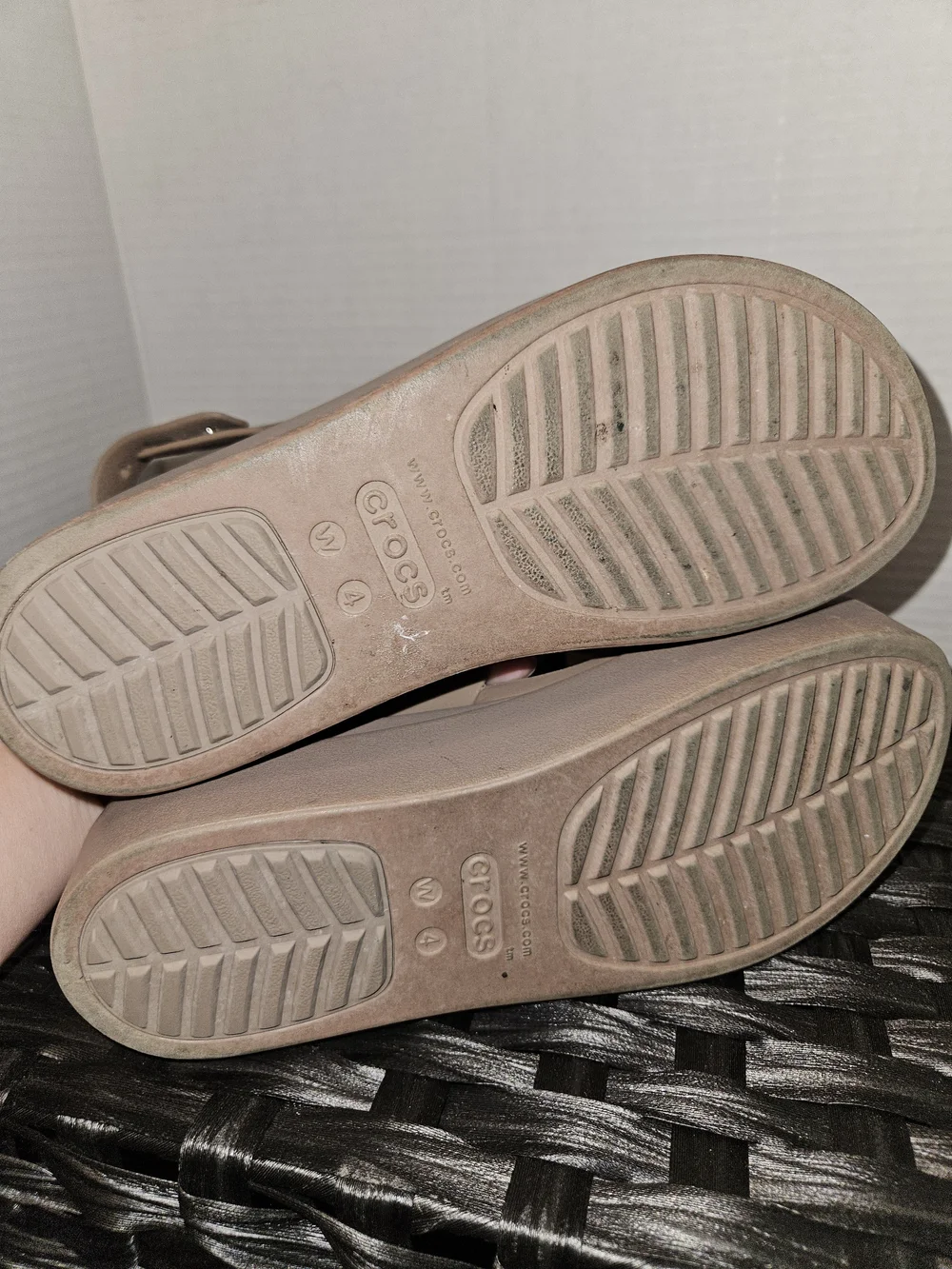 CROCS Kids Platform Sandals in Taupe
